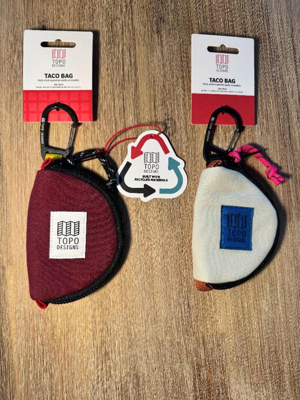 Topo Designs Taco Bags - Burgundy and Bone White